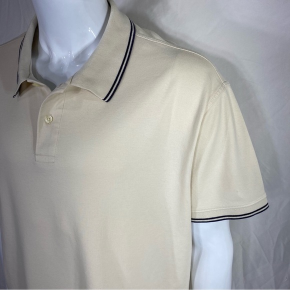 St. John’s Bay Men’s Cream Colored Interlock Polo - Picture 2 of 6